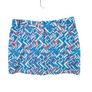 Womens Slazenger Golf Skort Blue Pink Geometric Print Polyester Spandex Size 14